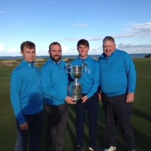 At Royal Aberdeen Golf Club. Left to right: Matty Wilson, Bryan Fotheringham, Jeff Wright and Robert McKerron